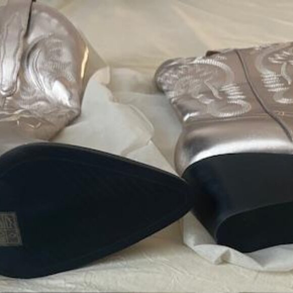 NWT 12th Tribe Metallic Cowboy Boots - Picture 7 of 9